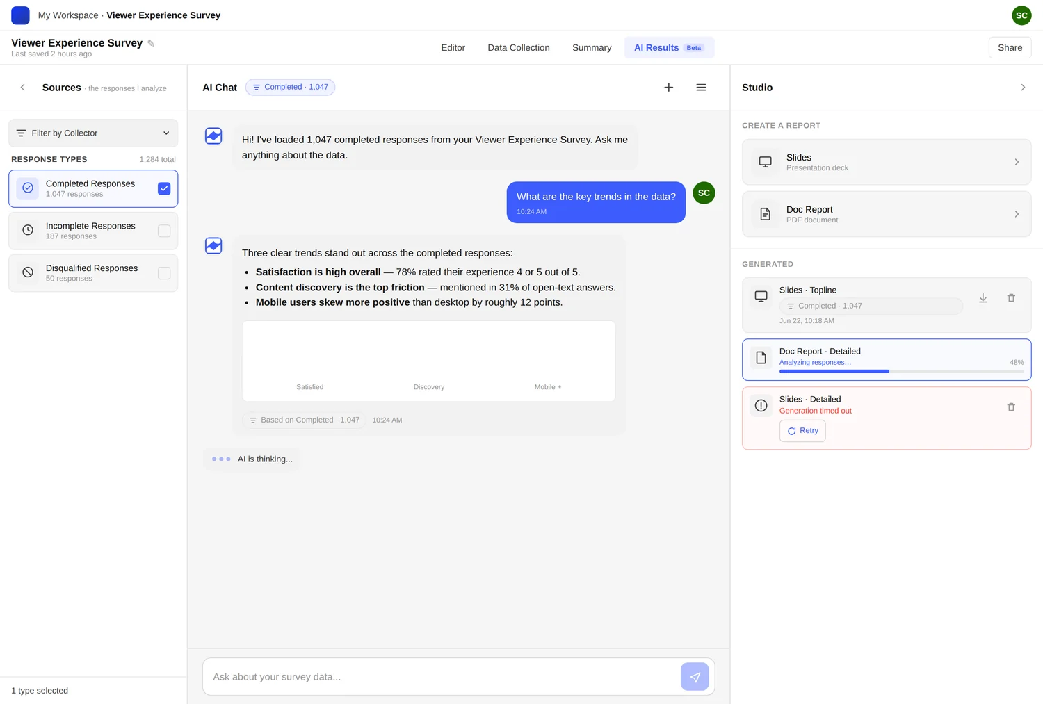 AI chat with your data