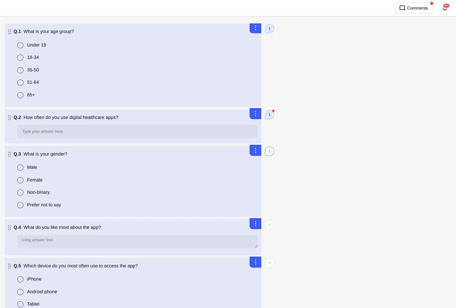 Comments on questions